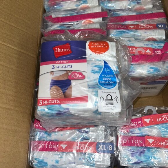 Hanes Women’s Cotton Hi-Cuts – LOT - 72 pcs – 24 packs (3 pcs each) – Size 8 XL - Picture 2 of 4